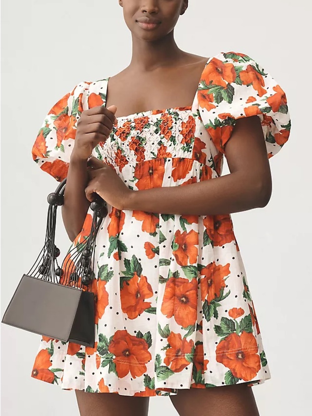 Maeve Anthropologie Square-Neck Smocked Floral Babydoll Dress - Picture 2 of 10